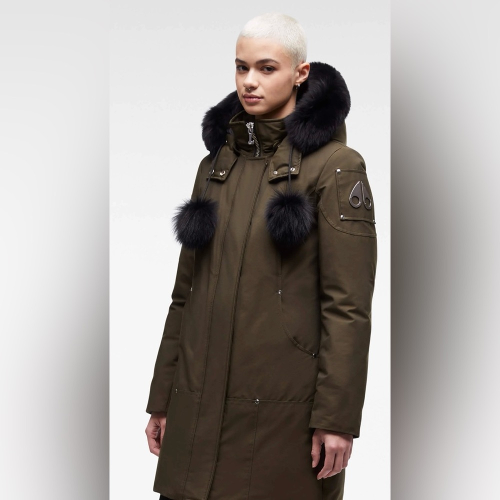 Moose Knuckles Stirling Parka: Army Green & Black Fox Fur End of season sale!!